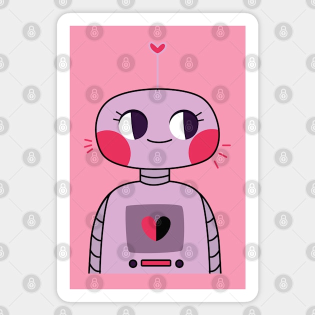 Miss Valentine Robot - 2 Magnet by Megadorim